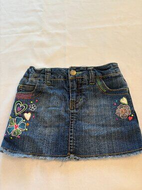 Circo XS 4-5 Girls Denim Embroidered Skirt